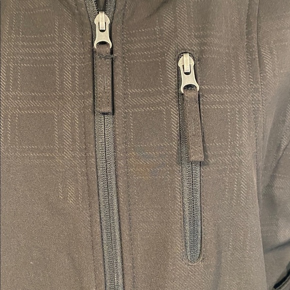 Free Country Jacket Moto Faux Fur Fleece Lined Black Monochrome Plaid Size Large - Picture 3 of 12